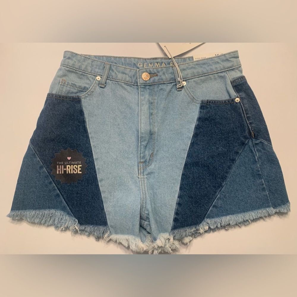 Gemma Rae Denim Hi-Rise Mom Shorts Size 15 32 New